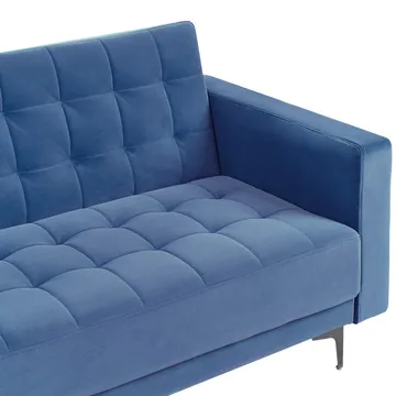 3-sits Bäddsoffa Aberdeen - Blå, Svart/Sammet - Möbler - Soffa - Bäddsoffa - 3 sits bäddsoffa