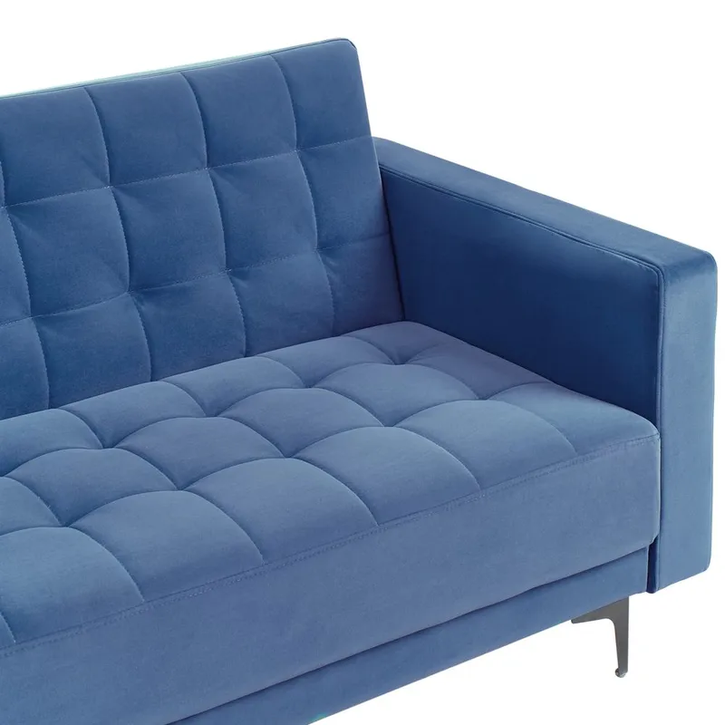 3-sits Bäddsoffa Aberdeen - Blå, Svart/Sammet - Möbler - Soffa - Bäddsoffa - 3 sits bäddsoffa