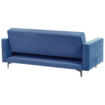 3-sits Bäddsoffa Aberdeen - Blå, Svart/Sammet - Möbler - Soffa - Bäddsoffa - 3 sits bäddsoffa