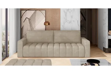 Alazaro 3-sits Bäddsoffa - Grå - Möbler - Soffa - Bäddsoffa - 3 sits bäddsoffa