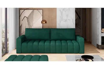 Alazaro 3-sits Bäddsoffa - Grön - Möbler - Soffa - Bäddsoffa - 3 sits bäddsoffa