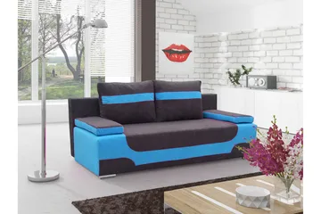 Amiranda Bäddsoffa - Grå/Blå - Möbler - Soffa - Bäddsoffa - 3 sits bäddsoffa