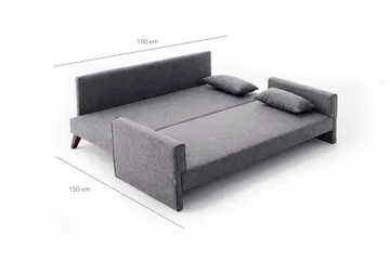Antigua 3-sits Längsbäddad Bäddsoffa 150x190 cm i Tyg - Grå - Möbler - Soffa - Bäddsoffa - 3 sits bäddsoffa