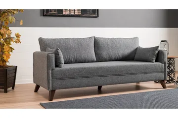 Antigua 3-sits Längsbäddad Bäddsoffa 150x190 cm i Tyg - Grå - Möbler - Soffa - Bäddsoffa - 3 sits bäddsoffa