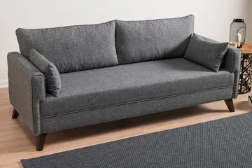 Antigua 3-sits Längsbäddad Bäddsoffa 150x190 cm i Tyg - Grå - Möbler - Soffa - Bäddsoffa - 3 sits bäddsoffa