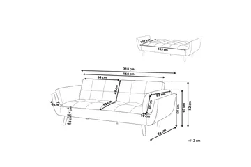 Asaby 3-sits Bäddsoffa - Sammet/Mörkblå - Möbler - Soffa - Bäddsoffa - 3 sits bäddsoffa