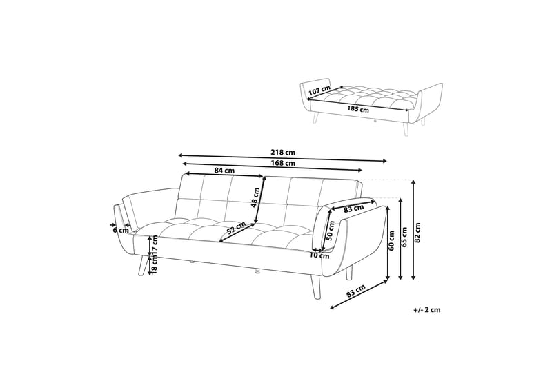Asaby 3-sits Bäddsoffa - Sammet/Mörkblå - Möbler - Soffa - Bäddsoffa - 3 sits bäddsoffa