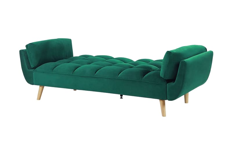 Asaby 3-sits Rektangulär Längsbäddad Bäddsoffa 107x185 cm i Sammet - Grön - Möbler - Soffa - Bäddsoffa - 3 sits bäddsoffa