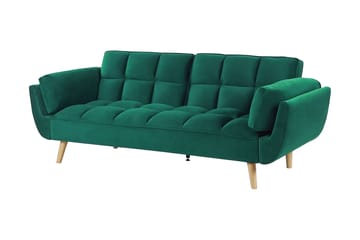 Asaby 3-sits Rektangulär Längsbäddad Bäddsoffa 107x185 cm i Sammet - Grön - Möbler - Soffa - Bäddsoffa - 3 sits bäddsoffa