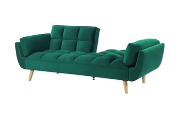 Asaby 3-sits Rektangulär Längsbäddad Bäddsoffa 107x185 cm i Sammet - Grön - Möbler - Soffa - Bäddsoffa - 3 sits bäddsoffa