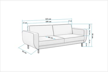 Austen 3-sits Bäddsoffa - Grå - Möbler - Soffa - Bäddsoffa - 3 sits bäddsoffa
