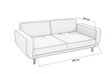 Austen 3-sits Bäddsoffa - Grå - Möbler - Soffa - Bäddsoffa - 3 sits bäddsoffa