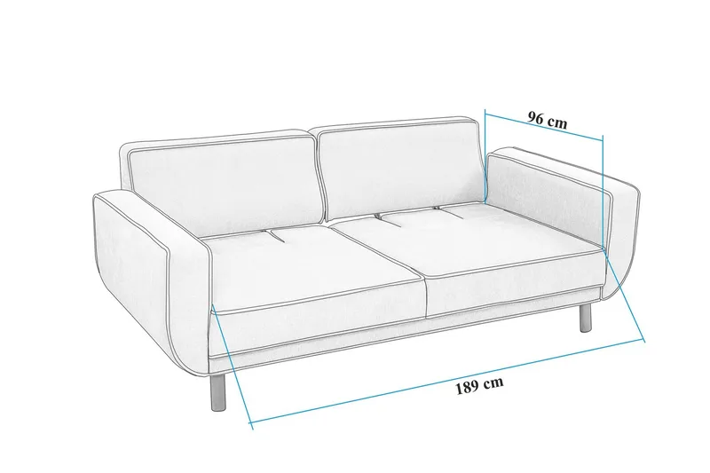 Austen 3-sits Bäddsoffa - Grå - Möbler - Soffa - Bäddsoffa - 3 sits bäddsoffa