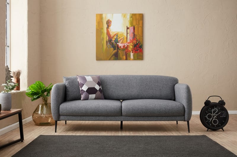 Bäddsoffa 3-sits Genna 180x90 cm - Grå - 3 sits bäddsoffa