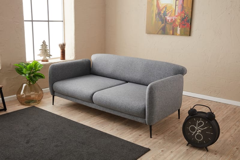 Bäddsoffa 3-sits Genna 180x90 cm - Grå - 3 sits bäddsoffa