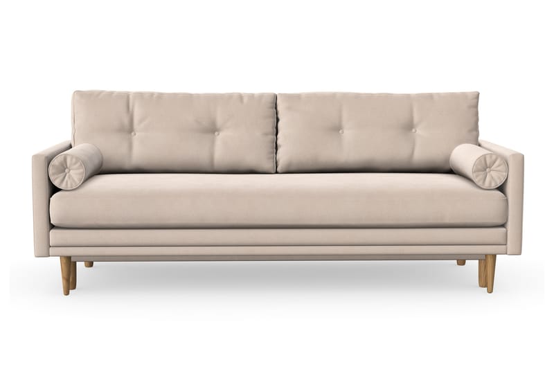 Bäddsoffa Alory med Förvaring 3-sits - Beige - Möbler - Soffa - Bäddsoffa - 3 sits bäddsoffa