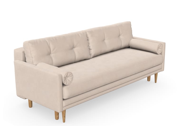 Bäddsoffa Alory med Förvaring 3-sits - Beige - Möbler - Soffa - Bäddsoffa - 3 sits bäddsoffa