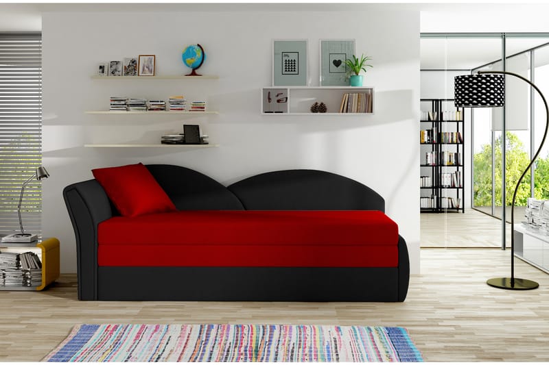 Bäddsoffa Candida - Röd/Svart - Möbler - Soffa - Bäddsoffa - 3 sits bäddsoffa