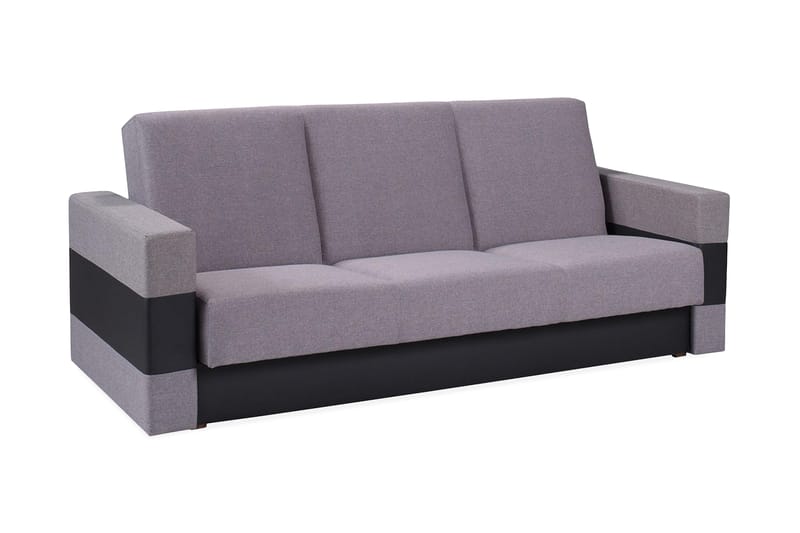 Bäddsoffa Cenia 222x97x88 cm - Grå/Lila - Skinnsoffa - 3 sits bäddsoffa