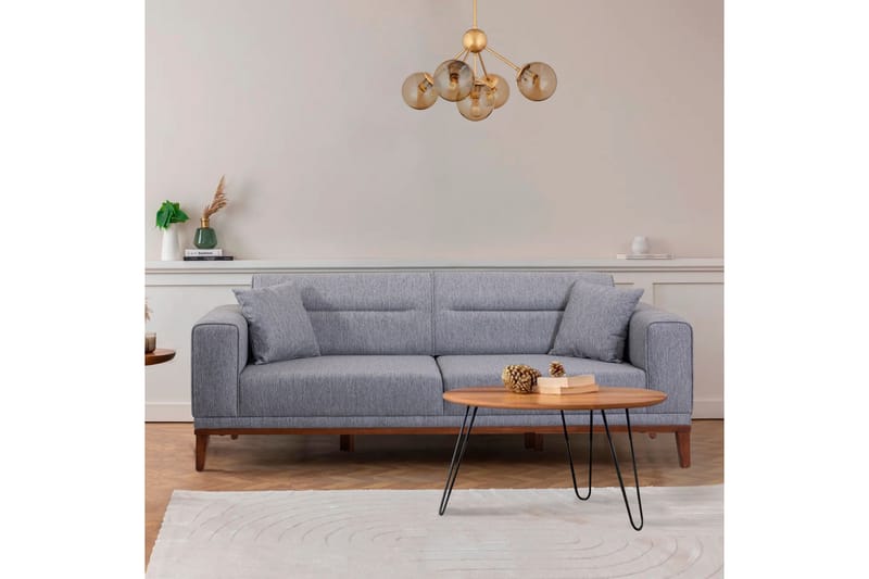 Bäddsoffa Charlesbourg 3-sits 223x94 cm - Grå - Möbler - Soffa - Bäddsoffa - 3 sits bäddsoffa