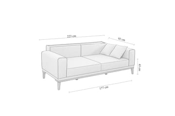 Bäddsoffa Charlesbourg 3-sits 223x94 cm - Mörkgrå - Möbler - Soffa - Bäddsoffa - 3 sits bäddsoffa
