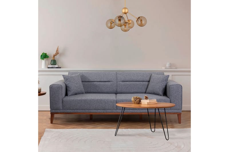 Bäddsoffa Charlesbourg 3-sits 223x94 cm - Mörkgrå - Möbler - Soffa - Bäddsoffa - 3 sits bäddsoffa