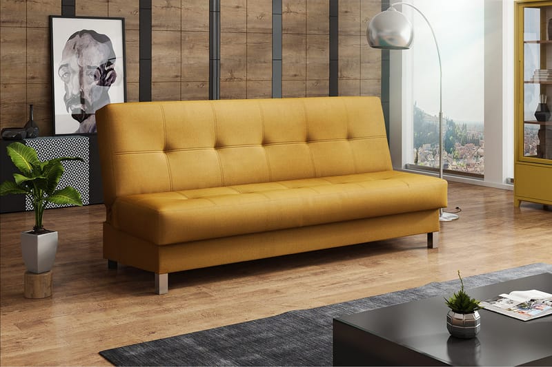 Bäddsoffa Enduro 195x85x90 cm - Gul - Möbler - Soffa - Bäddsoffa - 3 sits bäddsoffa