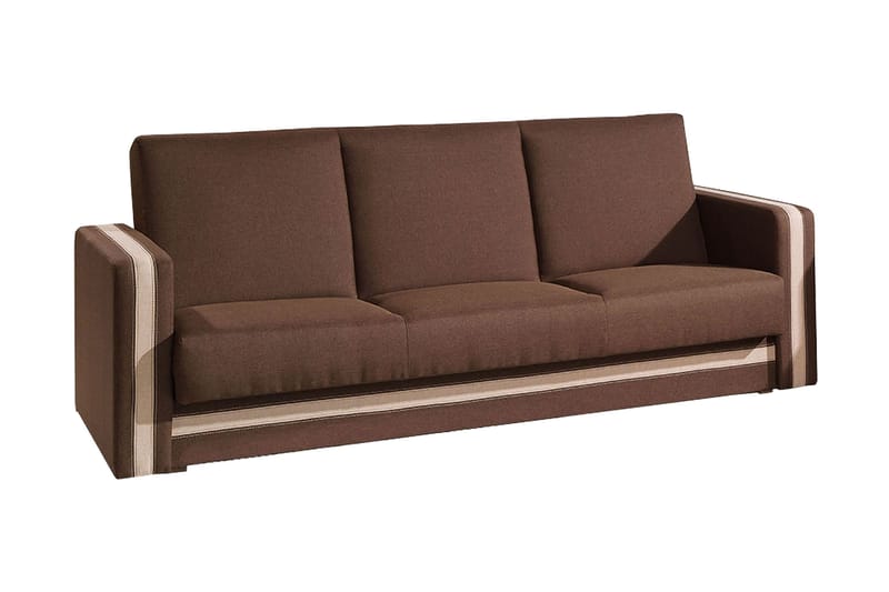 Bäddsoffa Euforia 222x88x89 cm - Brun - 3 sits bäddsoffa