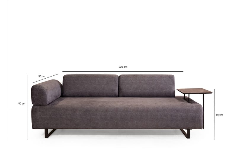Bäddsoffa Glenavy 3-sits - Antracit - Möbler - Soffa - Bäddsoffa - 3 sits bäddsoffa