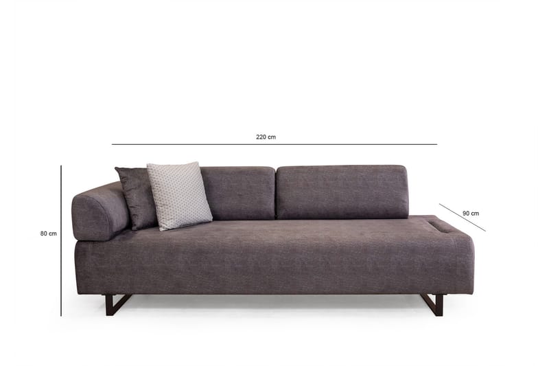 Bäddsoffa Glenavy 3-sits - Antracit - Möbler - Soffa - Bäddsoffa - 3 sits bäddsoffa