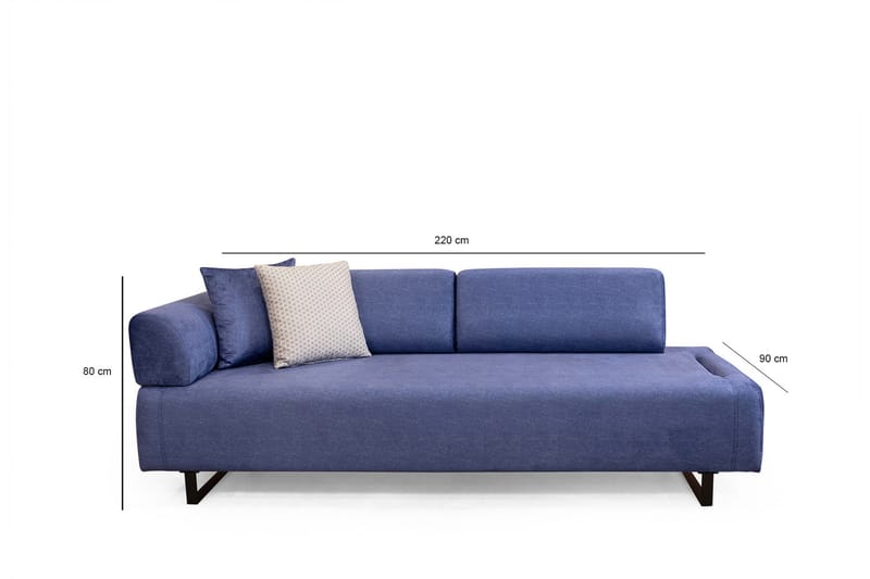 Bäddsoffa Glenavy 3-sits - Blå - Möbler - Soffa - Bäddsoffa - 3 sits bäddsoffa