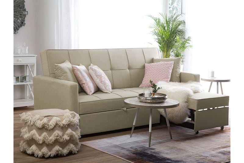 Bäddsoffa Glomma 207 cm - Beige - Möbler - Soffa - Bäddsoffa - 3 sits bäddsoffa