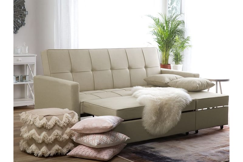 Bäddsoffa Glomma 207 cm - Beige - Möbler - Soffa - Bäddsoffa - 3 sits bäddsoffa