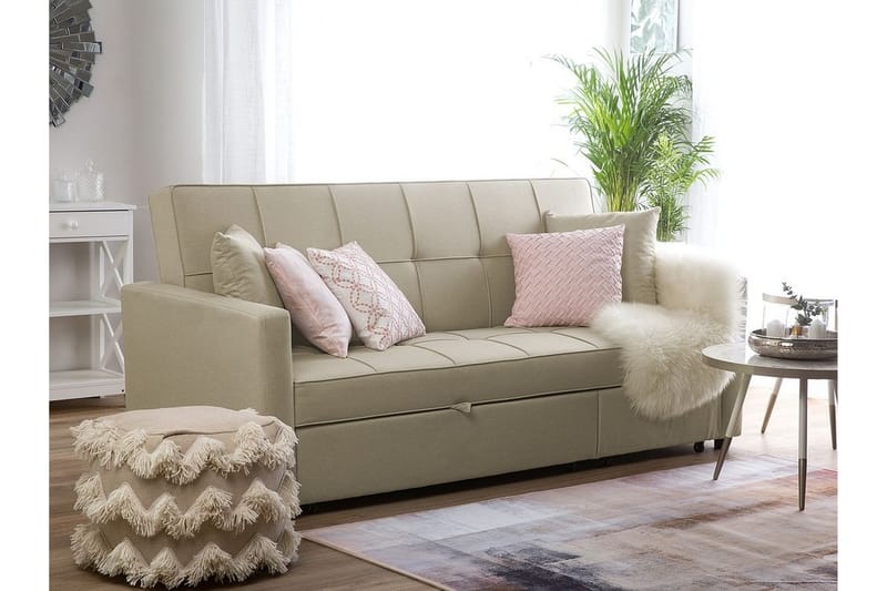 Bäddsoffa Glomma 207 cm - Beige - Möbler - Soffa - Bäddsoffa - 3 sits bäddsoffa