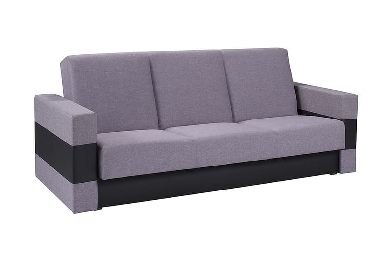 Bäddsoffa Gordia 222x88x89 cm - Grå/Lila - Skinnsoffa - 3 sits bäddsoffa