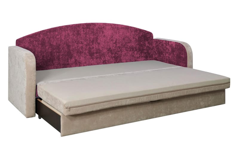 Bäddsoffa Grayham 208x76x86 cm - Rosa - Möbler - Soffa - Bäddsoffa - 3 sits bäddsoffa