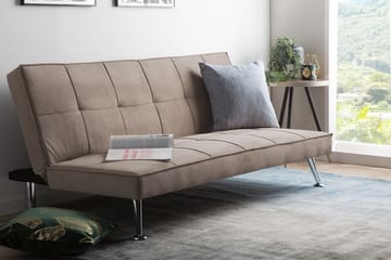 Bäddsoffa Hasle 168 cm - Beige|Grå - Möbler - Soffa - Bäddsoffa - 3 sits bäddsoffa
