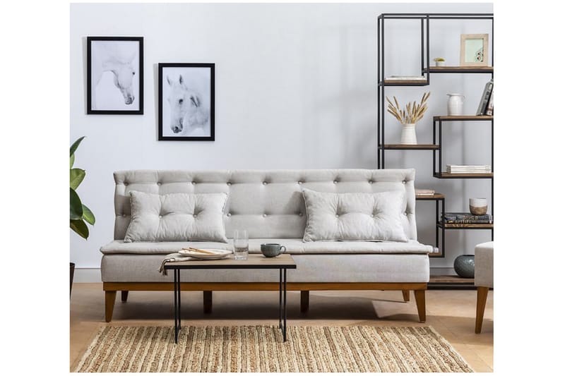 Bäddsoffa Jagoda 3-sits - Beige - Möbler - Soffa - Bäddsoffa - 3 sits bäddsoffa