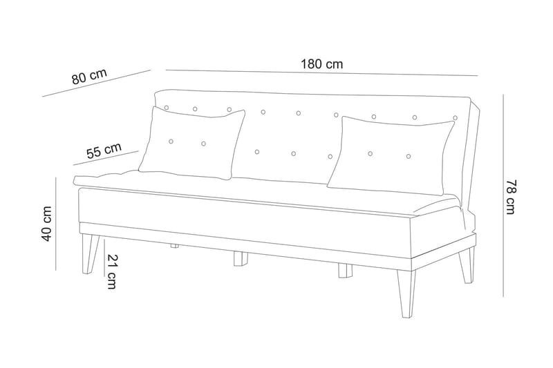 Bäddsoffa Jagoda 3-sits - Grå - 3 sits bäddsoffa