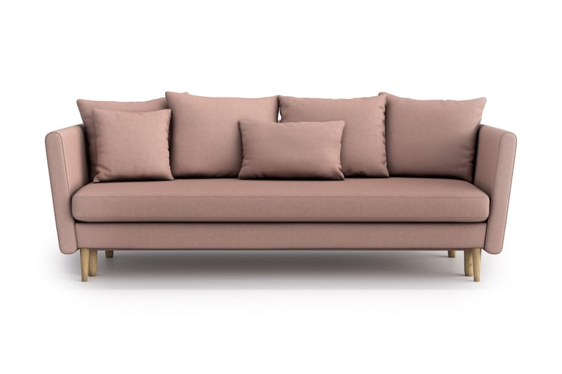 Bäddsoffa Juliett 3-sits - Rosa - 3 sits bäddsoffa