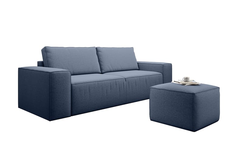 Bäddsoffa Kandari 3-sits med Förvaring - Blå - Möbler - Soffa - Bäddsoffa - 3 sits bäddsoffa