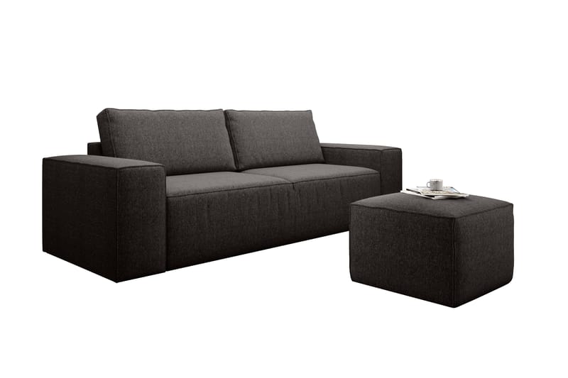 Bäddsoffa Kandari 3-sits med Förvaring - Brun - Möbler - Soffa - Bäddsoffa - 3 sits bäddsoffa