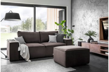 Bäddsoffa Kandari 3-sits med Förvaring - Brun - Möbler - Soffa - Bäddsoffa - 3 sits bäddsoffa