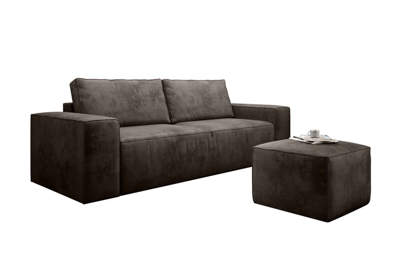 Bäddsoffa Kandari 3-sits med Förvaring - Brun - Möbler - Soffa - Bäddsoffa - 3 sits bäddsoffa