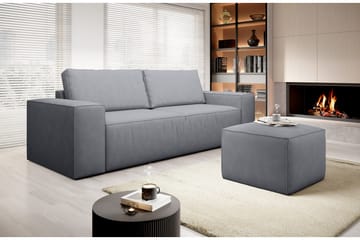Bäddsoffa Kandari 3-sits med Förvaring - Grå - Möbler - Soffa - Bäddsoffa - 3 sits bäddsoffa