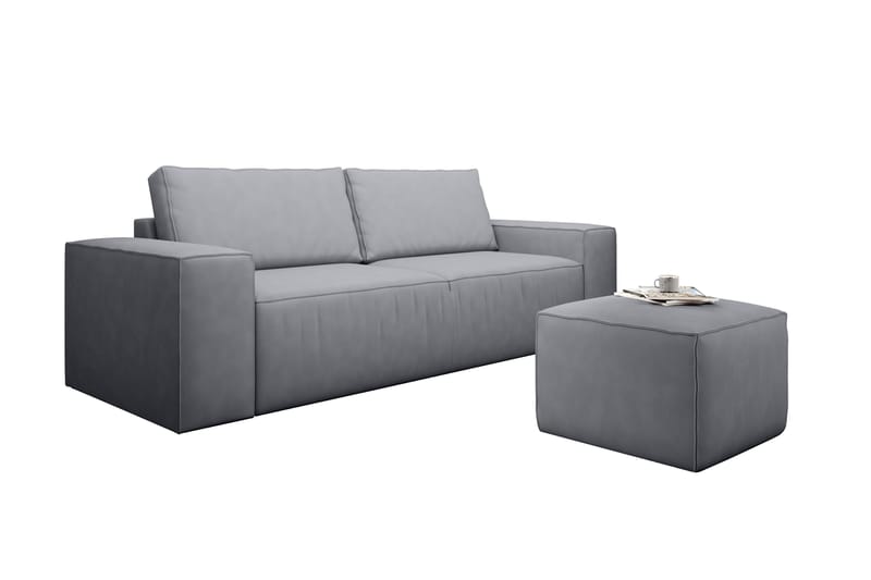 Bäddsoffa Kandari 3-sits med Förvaring - Grå - Möbler - Soffa - Bäddsoffa - 3 sits bäddsoffa