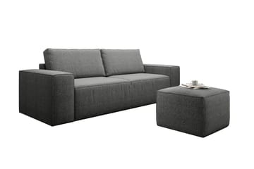 Bäddsoffa Kandari 3-sits med Förvaring - Grå - Möbler - Soffa - Bäddsoffa - 3 sits bäddsoffa