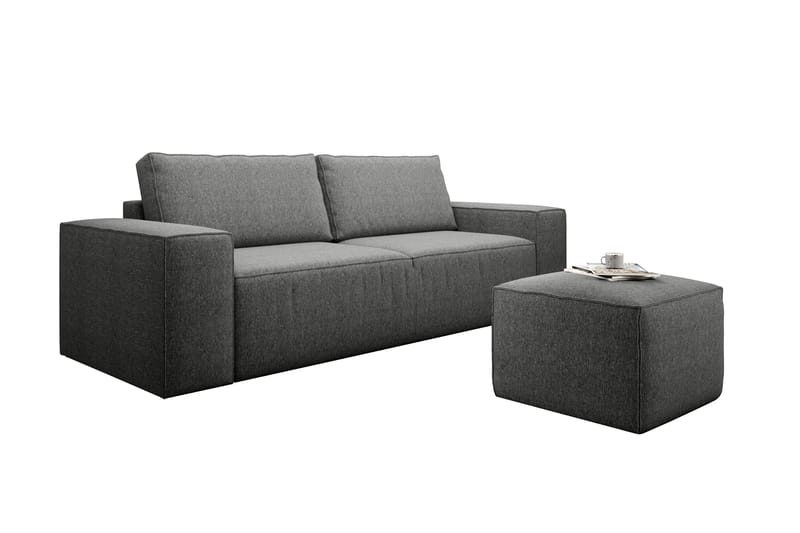 Bäddsoffa Kandari 3-sits med Förvaring - Grå - Möbler - Soffa - Bäddsoffa - 3 sits bäddsoffa