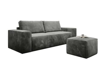 Bäddsoffa Kandari 3-sits med Förvaring - Grå - Möbler - Soffa - Bäddsoffa - 3 sits bäddsoffa