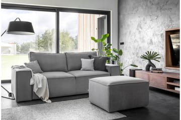 Bäddsoffa Kandari 3-sits med Förvaring - Grå - Möbler - Soffa - Bäddsoffa - 3 sits bäddsoffa